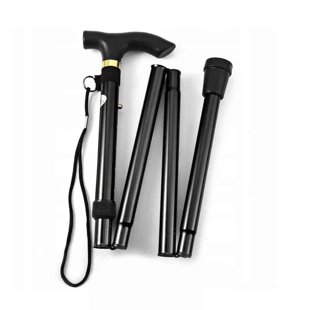 Baston Pliabil Extensibil - Maner Ergonomic, Snur de Prindere, Ajustabil 85cm-92cm, Aluminiu