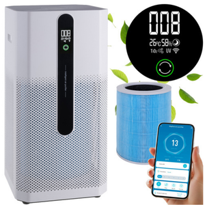 Purificator Aer, Filtru HEPA H12, Carbune Activ, Capteaza Alergeni, Acoperire 80m2