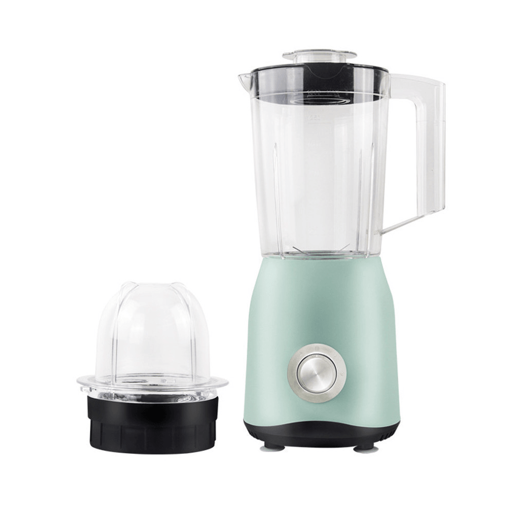 Blender Electric, 4 Lame, 2 Recipiente, 1500 ml si 300 ml, 2 Viteze, Picioruse Antiderapante, 1500W, Verde