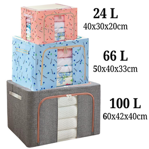 Cutie de Depozitare, Model Zebra, Pliabil, Capacitate 24L-100L, Material Textil, cu Fermoar