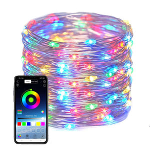 Коледна линейна RGB инсталация, 200 LED, 20M, Връзка чрез телефонно приложение, USB, Феерични лампички, За вътрешна/външна употреба, Многоцветна