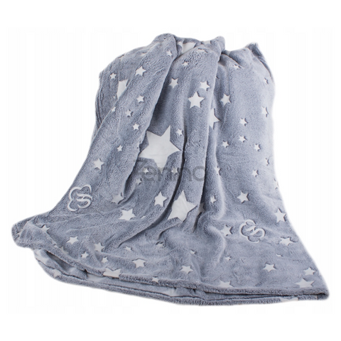 Patura Pufoasa si Calduroasa - din Fleece, Confortabil, Moale, Mentine Caldura, Imprimeu Fosforescent, Adulti si Copii, 150x200