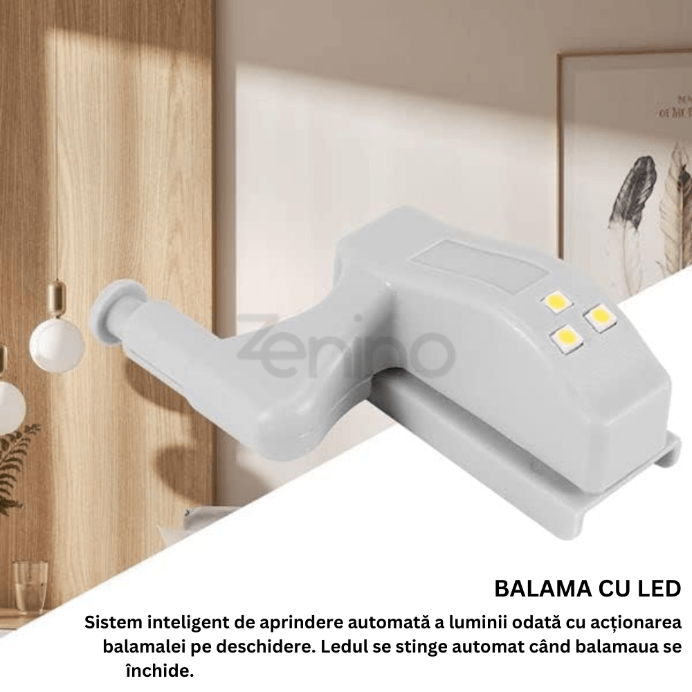 Senzor LED pentru Balamale, Aprindere Automata, Luminare Puternica, Montare Usoara