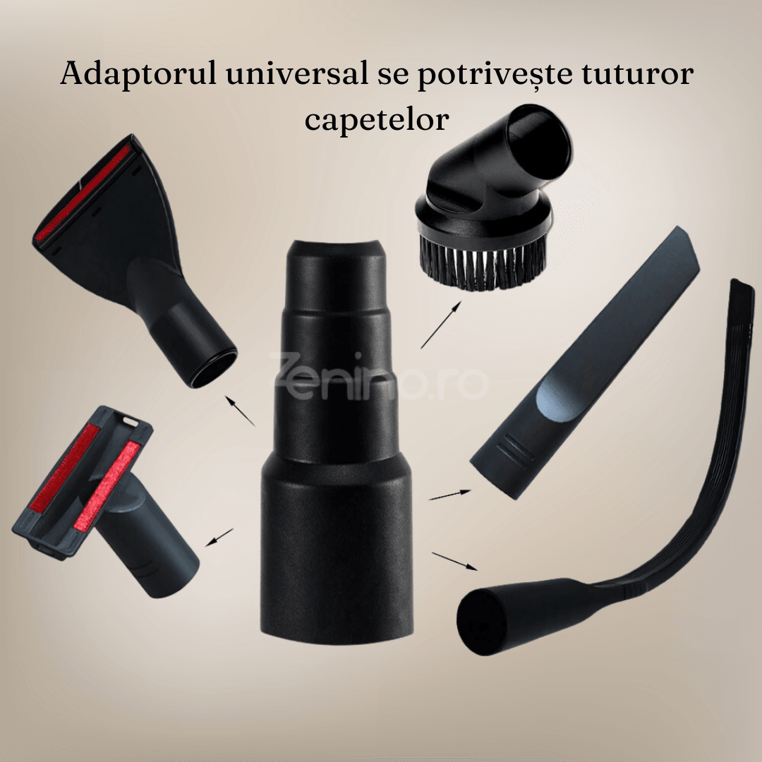 Set 6 Capete Aspirator, Peri Moi, pentru Canapele, Masina, Covoare, 32mm, Adaptor 31-35mm, Curatare Eficienta, ABS