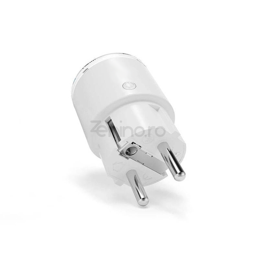 Priza Inteligenta Programabila - Control Vocal, Aplicatie, Monitorizare Consum, Economisire Energie, Google Assistant, Alb