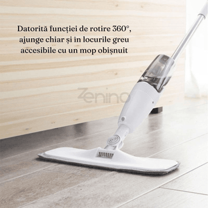 Mop Plat cu Pulverizator, Rezervor 350 ml, Multiple Suprafete, Curatare Eficienta, Rezerva din Microfibra