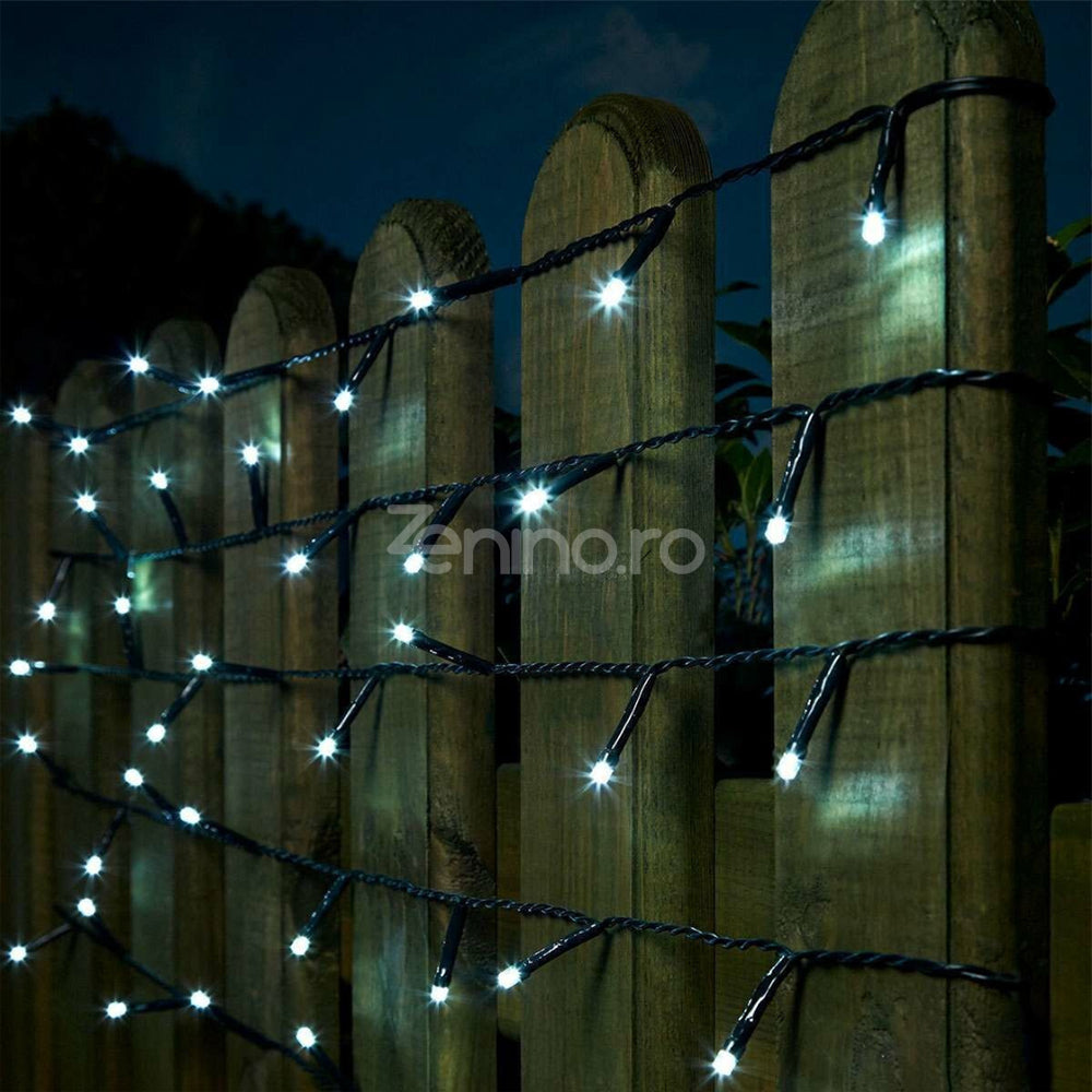 Instalatie de Craciun, Liniara, Becuri LED, Multicolor, 8 Jocuri de Lumini, Fir Negru, 220V, Controler