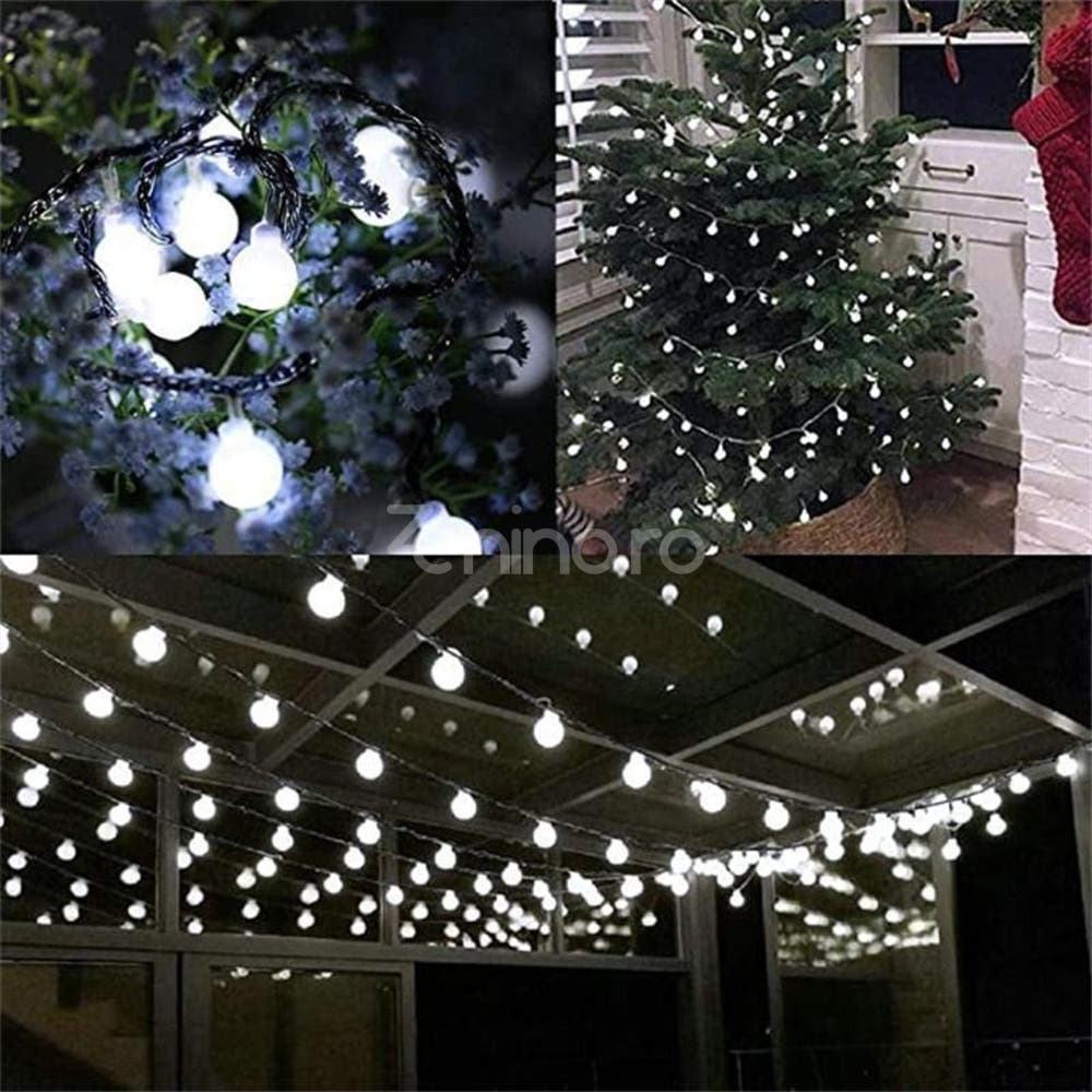 Solar System, Bulb Model, 12m, 8 Light Effects, 100 LEDs, 1200mAh, Cool White