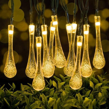 Instalatie Solara, Model Picaturi, 6m, 28 LED-uri, 8 Ore Lumina, Liniara, Alb Cald, Alb Rece si Multicolor, 600mAh