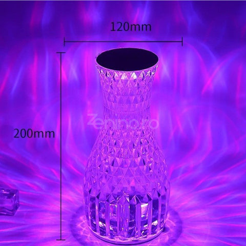 Lampa de Birou RGB, Cristal Acrilic, 3 Nivele de Intensitate, Touch, cu Telecomanda, Transparent