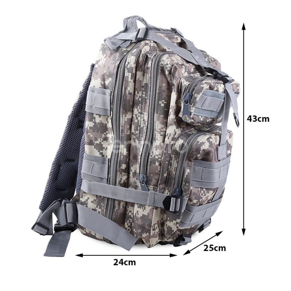 Rucsac Militar Tactic, pentru Drumetii, 30L, 2 Compartimente, Centuri de Prindere, Impermeabil, Material Rezistent,  43x24x25cm