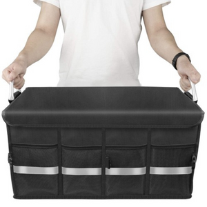 Organizator Portbagaj, Capacitate 50L, cu Compartimente, Manere Transport, Negru