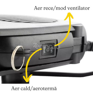 Aeroterma Auto 2in1, Functie Racire sau Incalzire, 200W, cu Maner, Cablu 1m, Montare Usoara, Negru