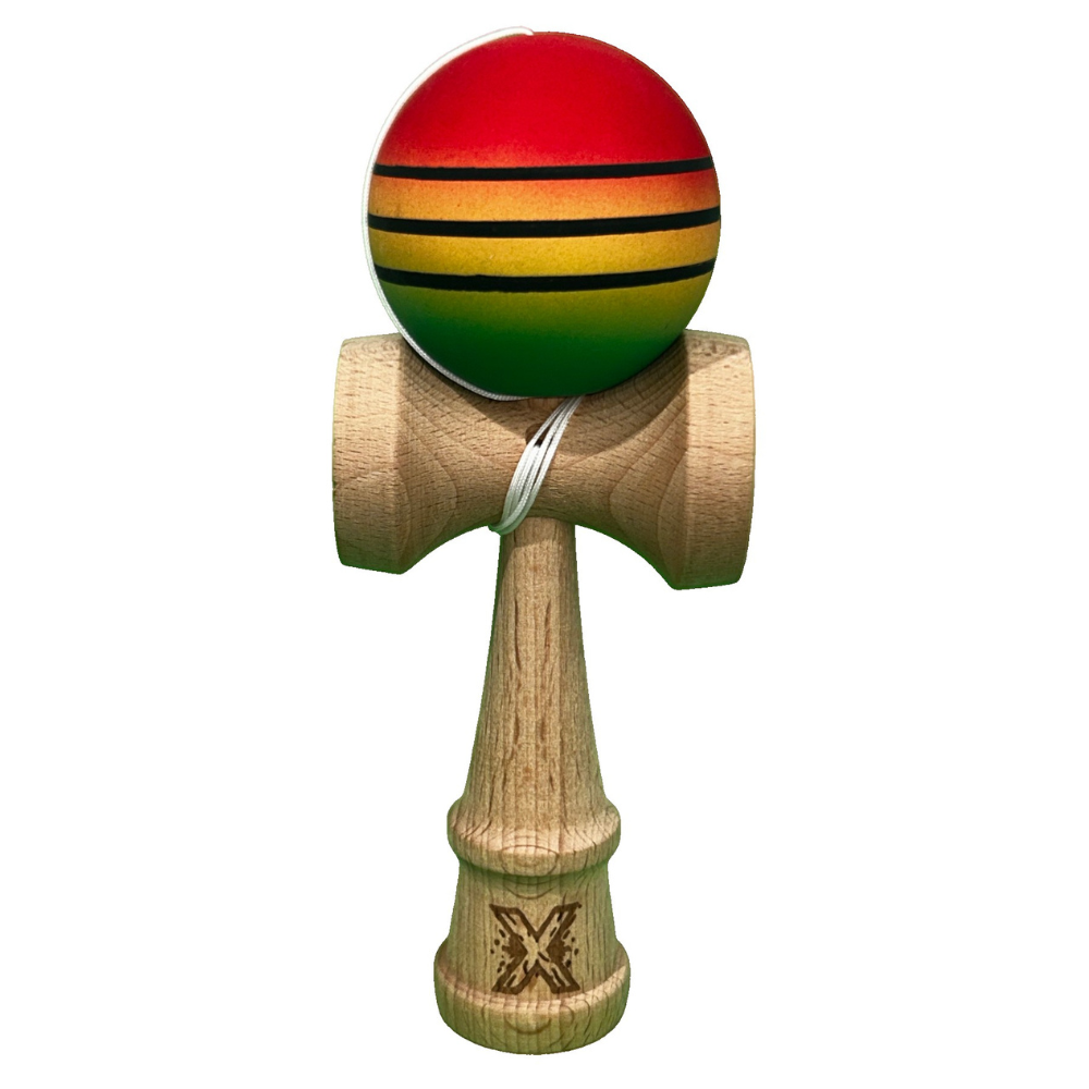 Kendama X Original, 18cm, Strat Cauciucat, Lemn, Copii si Adulti