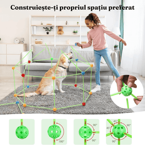 3D Конструктор с 87 части, Палатка, Крепост, за деца, За вътрешна/външна употреба