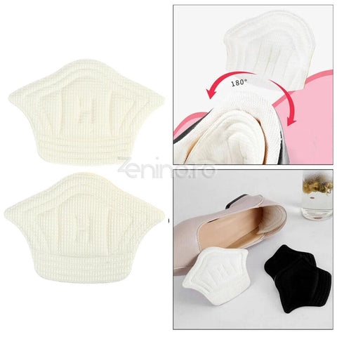 Set 2 Branturi cu Pernite - Suport Interior Incaltaminte, pentru Calcai, Prevenire Bataturi, Marime Universala, Ajustabile, Negru/Crem