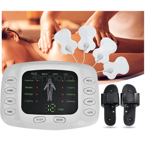 Electrostimulator Muscular, 8 Tipuri de Masaj, 4 Electrozi, Reglarea Intensitatii, Ecran LCD, Tonifiaza, Reduce Durerile, Alb