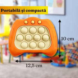 Consola Pop It Interactiva, Antistres, Portabila, Compacta, cu Baterii, ABS Premium, Silicon, 4 Moduri de Joc, +3 Ani