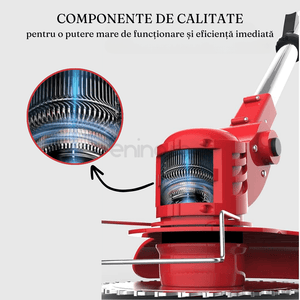 Motocoasa Electrica fara Fir, 1 Acumulator 24V, Lame Ascutite, Usor de Manevrat, Telescopica, 120 cm, Rosu/Negru