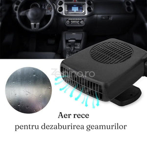 Aeroterma Auto 2in1, Functie Racire sau Incalzire, 200W, cu Maner, Cablu 1m, Montare Usoara, Negru