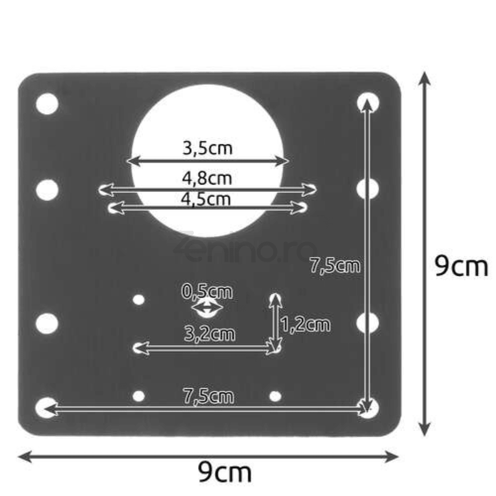 Set 4 Placi Perforate Plate, pentru Balamale, Model Universal, Rezistenta Sporita, 20 Suruburi, din Otel Inoxidabil