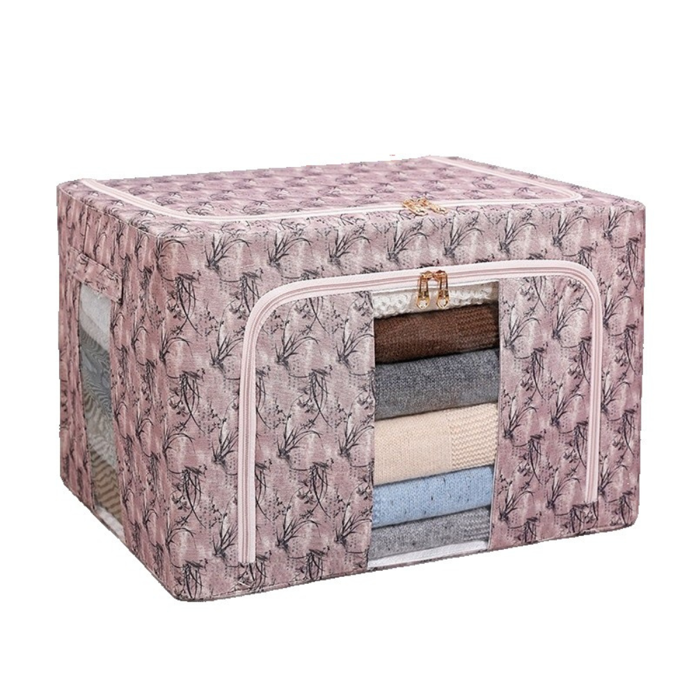 Cutie de Depozitare, Pliabil, Capacitate 66L, Material Textil, cu Fermoar, Modele Diferite