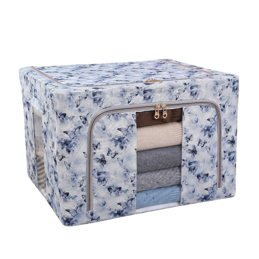 Cutie de Depozitare, Pliabil, Capacitate 66L, Material Textil, cu Fermoar, Modele Diferite