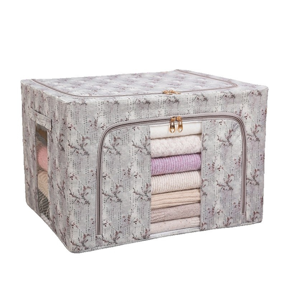 Cutie de Depozitare, Pliabil, Capacitate 66L, Material Textil, cu Fermoar, Modele Diferite