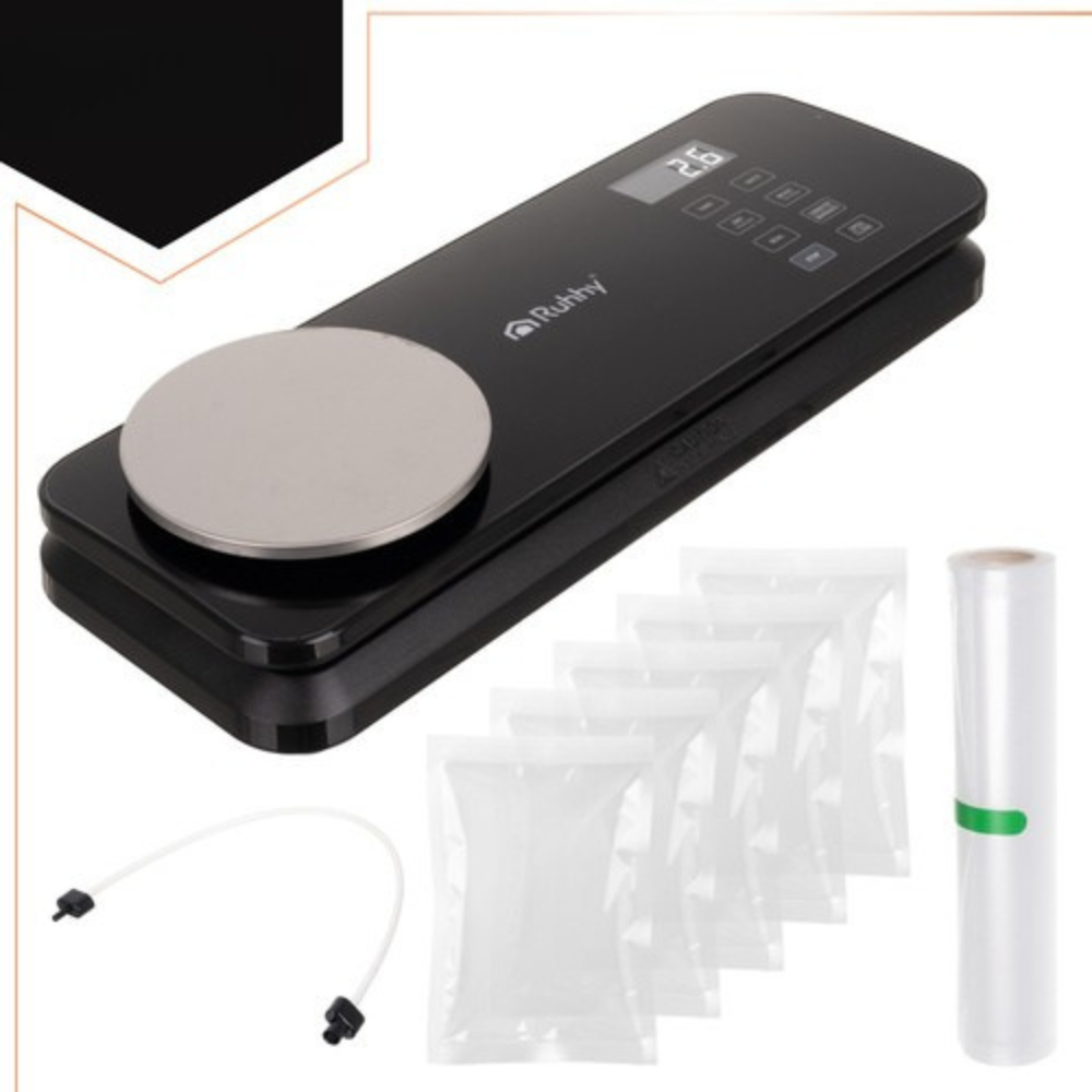 Aparat Vidat si Sigilat Alimente, Cantar Incorporat, 120W, Pungi Incluse, Negru