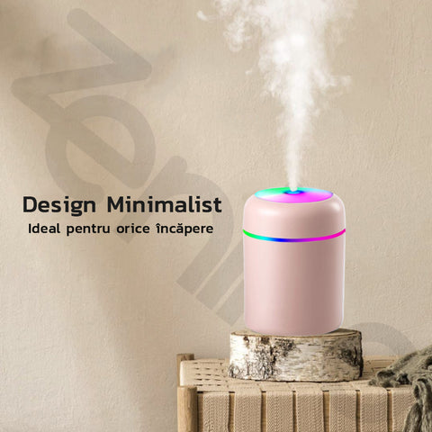 Difuzor Aromaterapie Zenino - RGB, 2 Jocuri de Lumini,  300 ml, USB, Pentru Casa Si Auto