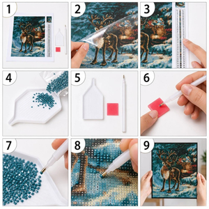 Round Diamond Embroidery Kit, 5D, Picture Size 30x40cm, Mosaic, Multicolor