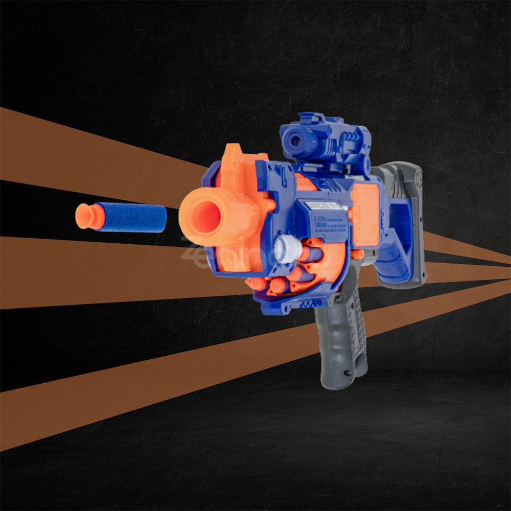Pistol de Jucarie Blaze Storm Zenino - 20 de Sageti din Spuma, Incarcator de 10, Luneta Detasabila, Albastru