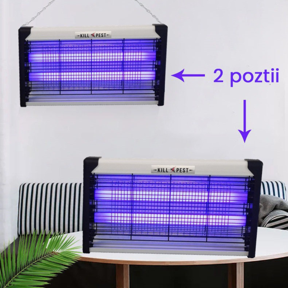 Lampa Electrica Anti-Insecte, 2 Tuburi UV, Alimentare la Priza