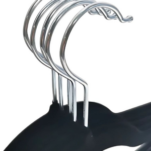 Velvet Hanger Set, Non-Slip, Steel Hook, Maximum Resistance 5 kg, Rounded Edges, Gray