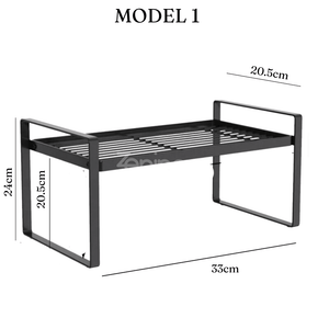 Etajera Depozitare, Maximizare Spatiu, Suport Cuptor cu Microunde, Asamblare Rapida, Sarcina Maxima 18kg, din Metal, Negru, Alb