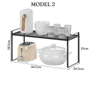 Etajera Depozitare, Maximizare Spatiu, Suport Cuptor cu Microunde, Asamblare Rapida, Sarcina Maxima 18kg, din Metal, Negru, Alb