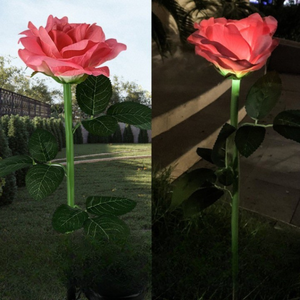 Комплект от 4 соларни лампи Zenino Tulip - 3 цветя на лампа, издръжливи, IP65, за монтаж на земята, 600mAh, 78 см, многоцветни
