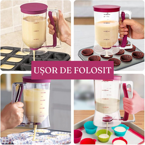 Dispenser Aluat, pentru Prajituri, 900ml, Maner cu Arc, din Plastic