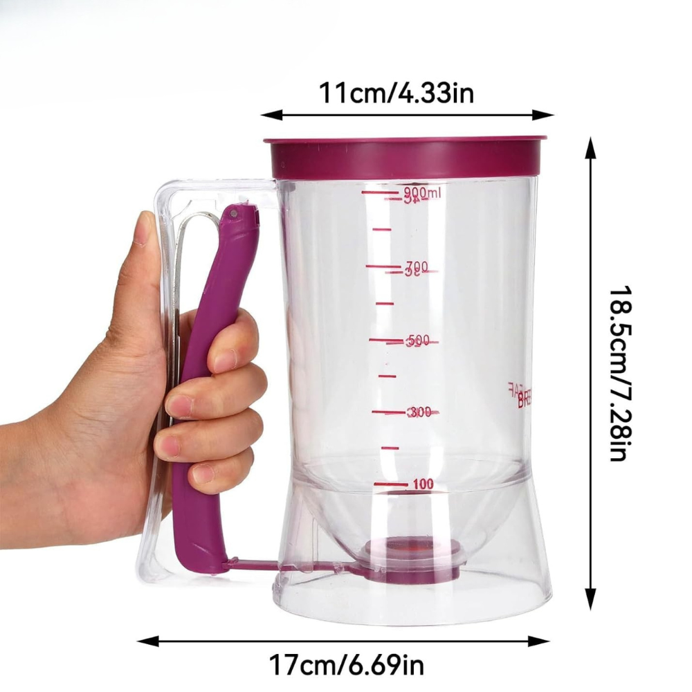 Dispenser Aluat, pentru Prajituri, 900ml, Maner cu Arc, din Plastic