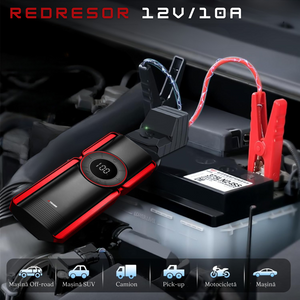 6в1 Автомобилен токоизправител, Стартер 800A, 120W, 12V/10A, 10000 mAh, LED фенерче, Компресор