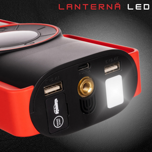 6в1 Автомобилен токоизправител, Стартер 800A, 120W, 12V/10A, 10000 mAh, LED фенерче, Компресор