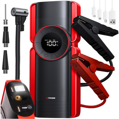 6in1 Car Rectifier, Starter 800A, 120W, 12V/10A, 10000 mAh, LED Flashlight, Compressor