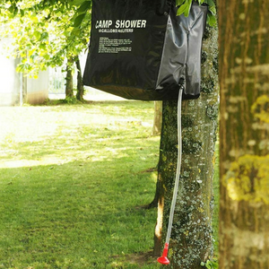 Portable Solar Heated Shower, for Camping, 20/40L, Leakproof Closure, Hanging Handle, Easy to Fill, Black