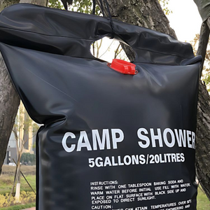 Portable Solar Heated Shower, for Camping, 20/40L, Leakproof Closure, Hanging Handle, Easy to Fill, Black