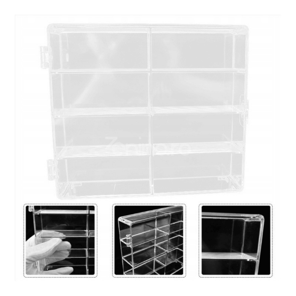 Raft Organizator, cu 8 Compartimente, Usor de Asamblat, din Acril, 18.7x16.8x4cm, Transparent