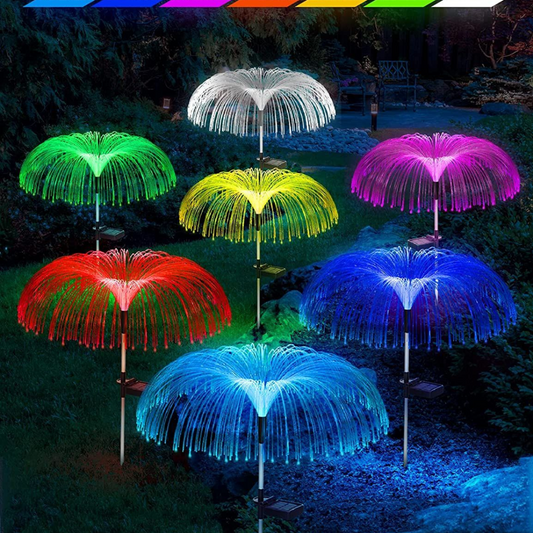 Lampa Solara Meduza, Autonomie 8 ore, RGB, Rezistente, IP65, Fixare in Sol, 600mAh, Multicolor, 80 cm