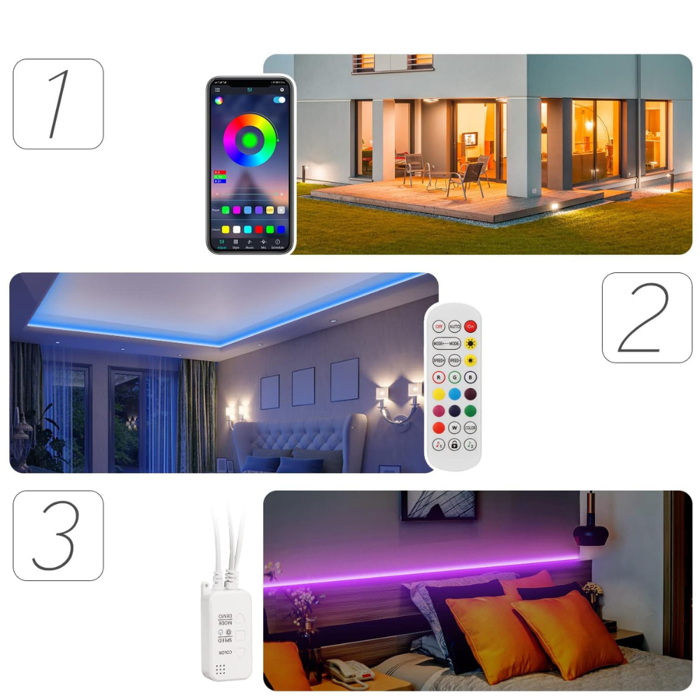 Banda Led Smart RGB, Control prin Aplicatie, Sincronizare Muzica, Interconectabila, cu Telecomanda