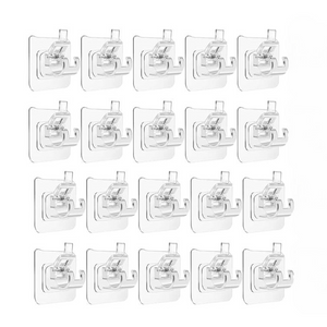 Set Carlige Adezive, Rezistente la Apa, Transparente, Max 5kg., 6cm