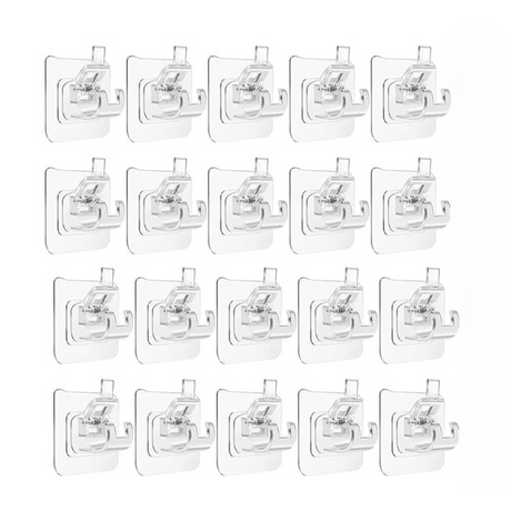 Set Carlige Adezive, Rezistente la Apa, Transparente, Max 5kg., 6cm