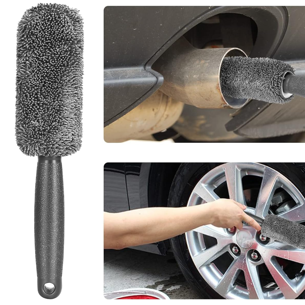 Car Cleaning Accessory Set, Microfiber Cloths, Tire Brush, Detailing Brush, Sponge, Interior/Exterior